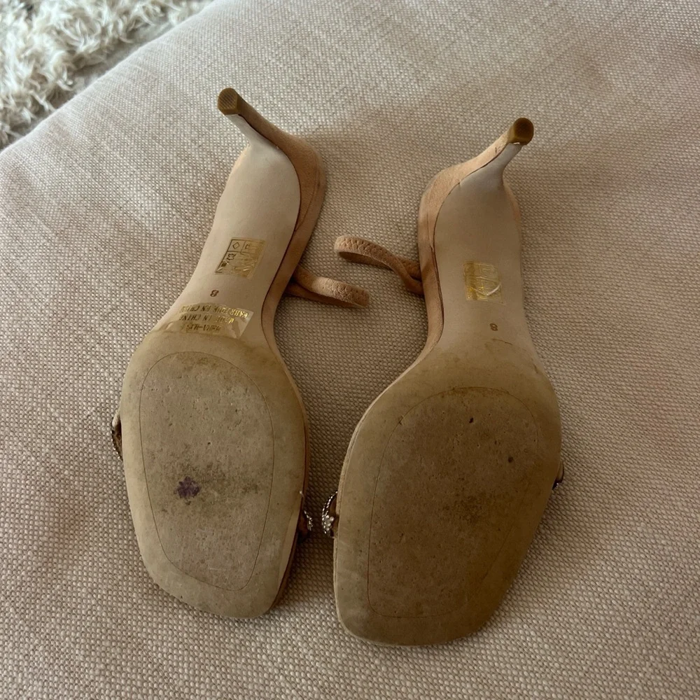 Jeffrey Campbell Beige Heels with Rhinestone Accents - Picture 3 of 4
